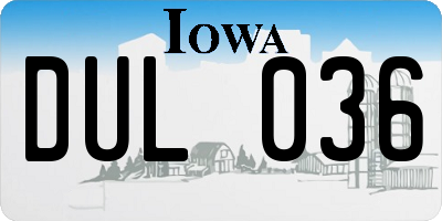 IA license plate DUL036
