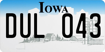 IA license plate DUL043