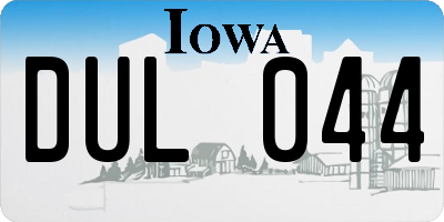 IA license plate DUL044