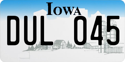 IA license plate DUL045
