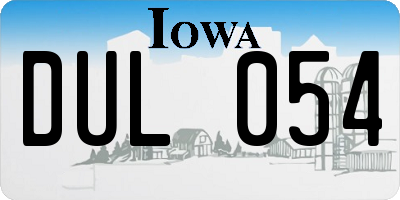 IA license plate DUL054