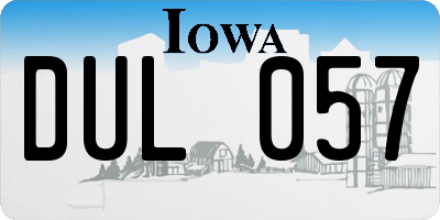 IA license plate DUL057