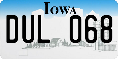 IA license plate DUL068