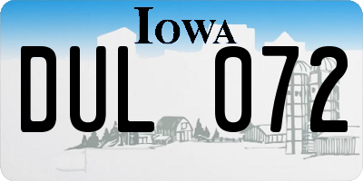 IA license plate DUL072