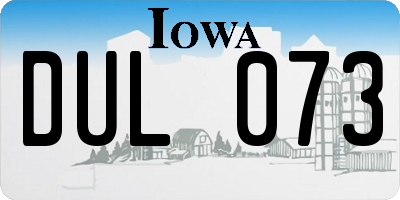 IA license plate DUL073