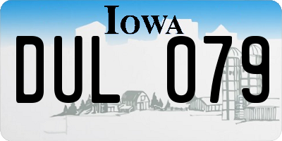 IA license plate DUL079