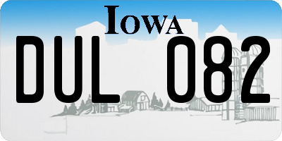 IA license plate DUL082