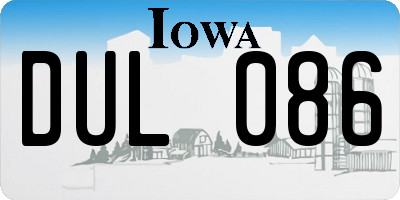 IA license plate DUL086