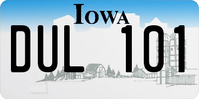 IA license plate DUL101