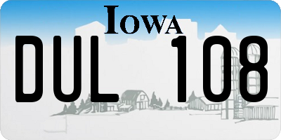 IA license plate DUL108