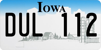IA license plate DUL112