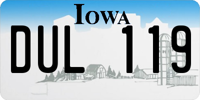 IA license plate DUL119