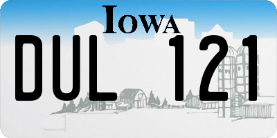 IA license plate DUL121