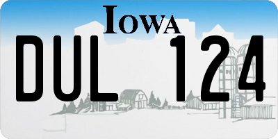 IA license plate DUL124