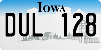 IA license plate DUL128