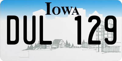 IA license plate DUL129