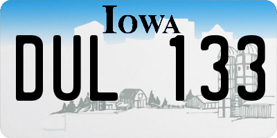 IA license plate DUL133