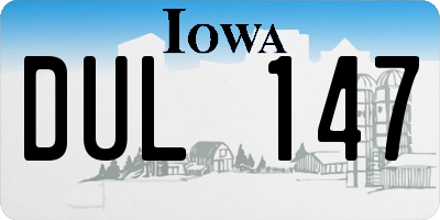 IA license plate DUL147