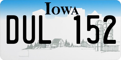 IA license plate DUL152