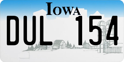 IA license plate DUL154