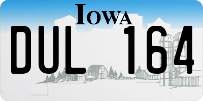 IA license plate DUL164