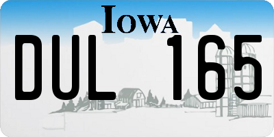 IA license plate DUL165