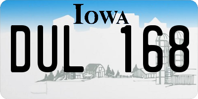 IA license plate DUL168