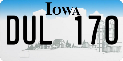 IA license plate DUL170