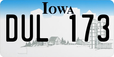 IA license plate DUL173