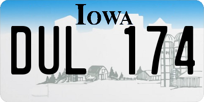 IA license plate DUL174
