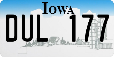 IA license plate DUL177