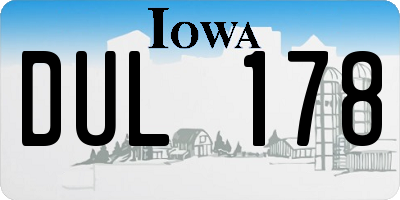 IA license plate DUL178