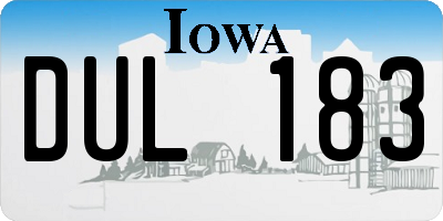 IA license plate DUL183