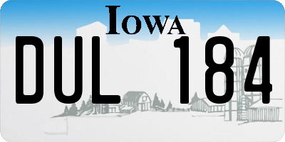 IA license plate DUL184