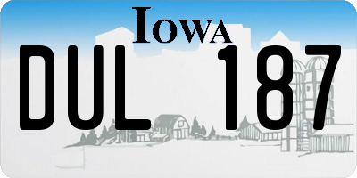 IA license plate DUL187
