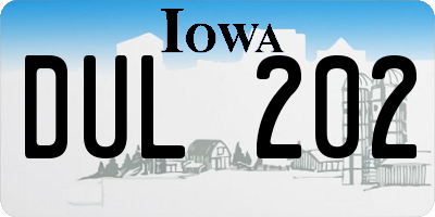 IA license plate DUL202