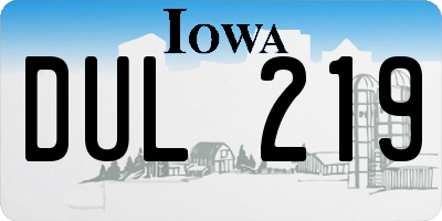 IA license plate DUL219