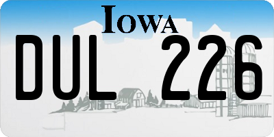 IA license plate DUL226