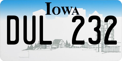 IA license plate DUL232