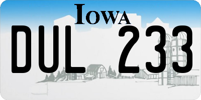 IA license plate DUL233