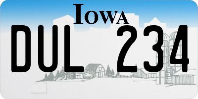 IA license plate DUL234