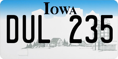 IA license plate DUL235