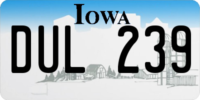IA license plate DUL239