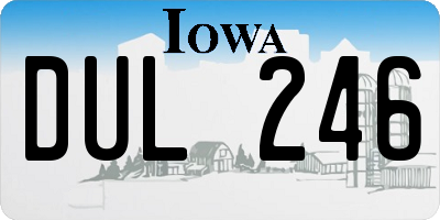 IA license plate DUL246