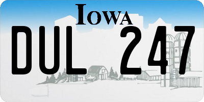 IA license plate DUL247