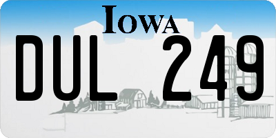 IA license plate DUL249