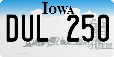 IA license plate DUL250