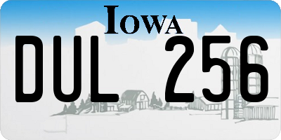 IA license plate DUL256