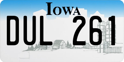 IA license plate DUL261