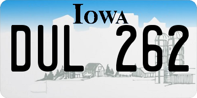 IA license plate DUL262